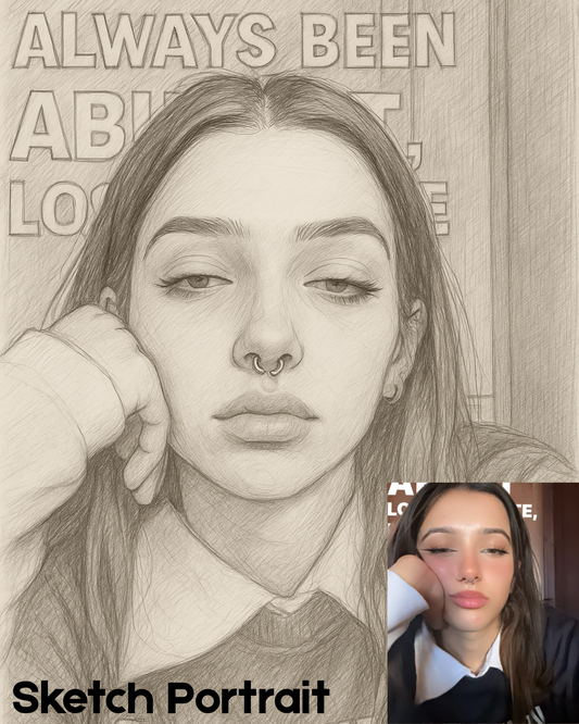 Customised Sketch Portrait - Artwork - Personalised | Made on Order - Digital